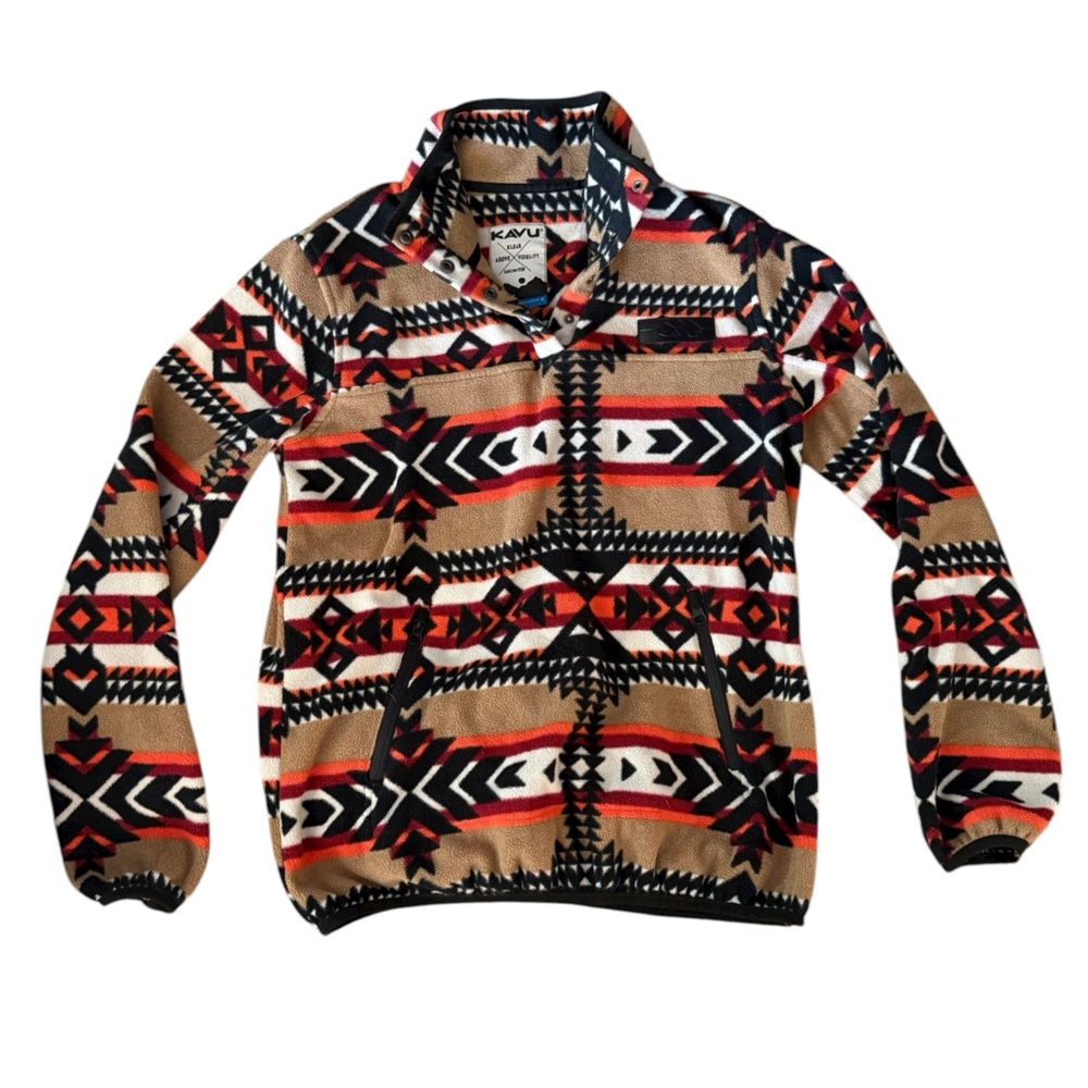 KAVU Fleece Snap Pullover – Southwest Aztec Print
